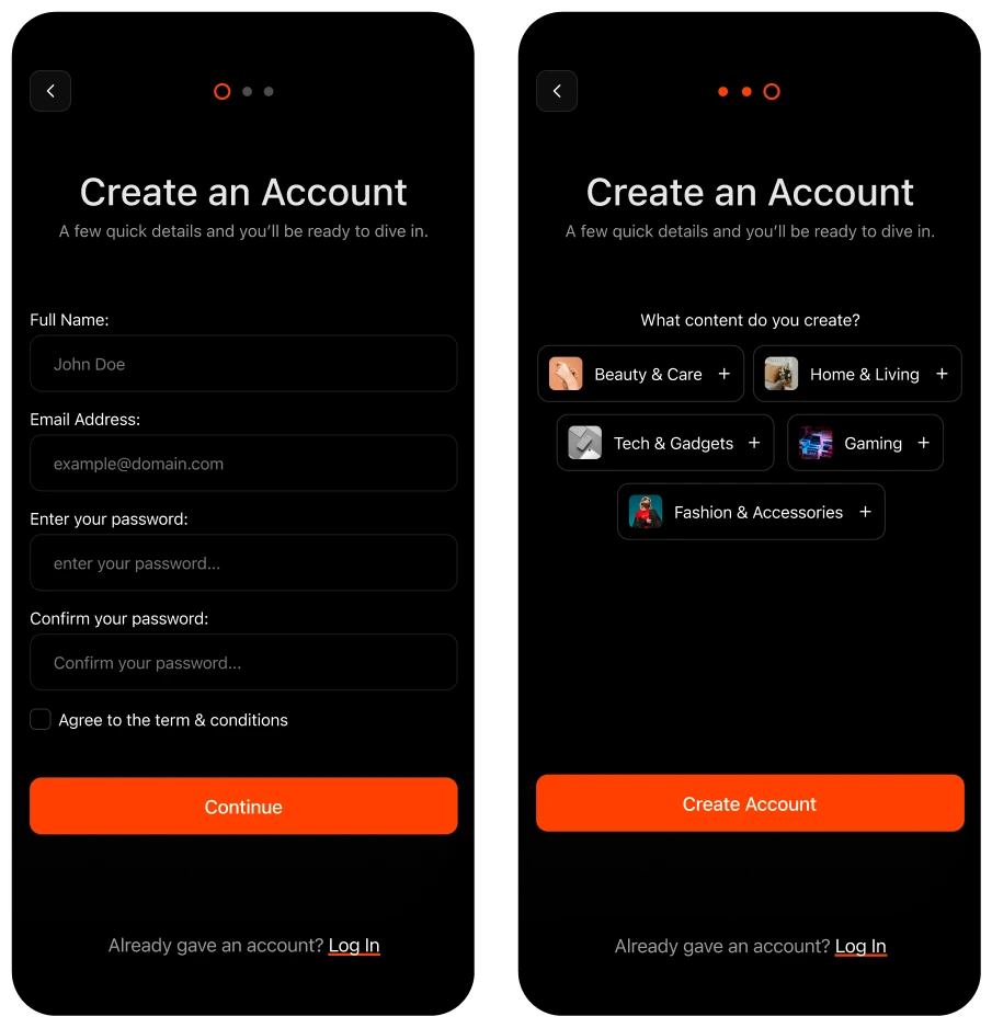 Oho authentication screen